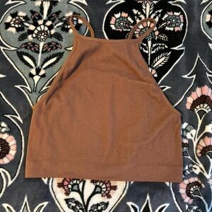 Brown cropped tank top